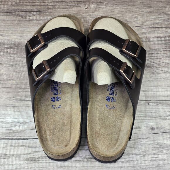 BIRKENSTOCK Arizona Men\'s Sz 13 Brown Amalfi Smooth Leather Soft Footbed Sandals main image 8